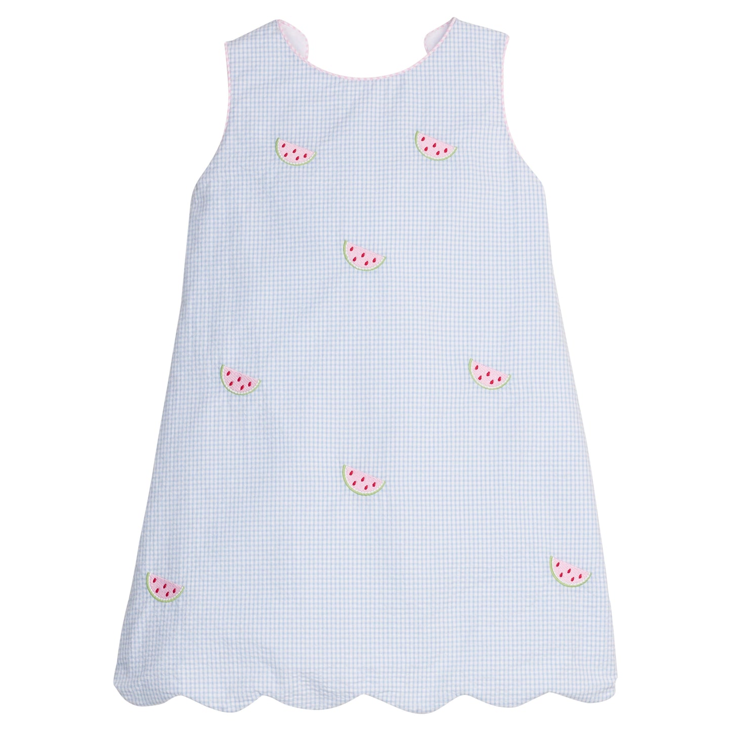 Embroidered Bow Back Dress - Watermelon