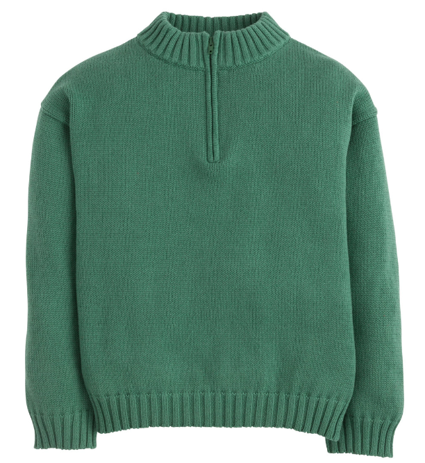 Quarter Zip Sweater, Hunter Green