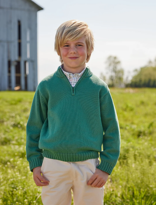 Quarter Zip Sweater, Hunter Green