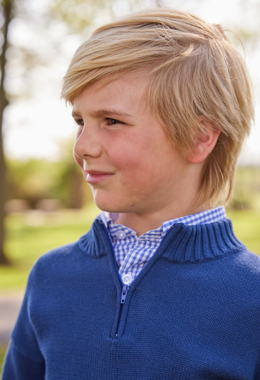 Quarter Zip Sweater, Navy