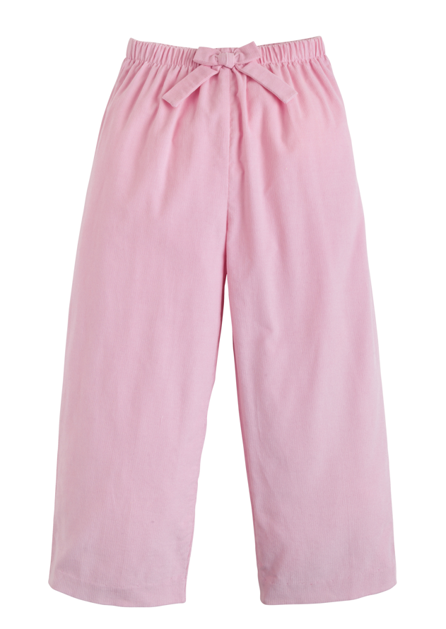 Girl's Bow Light Pink Corduroy Pants