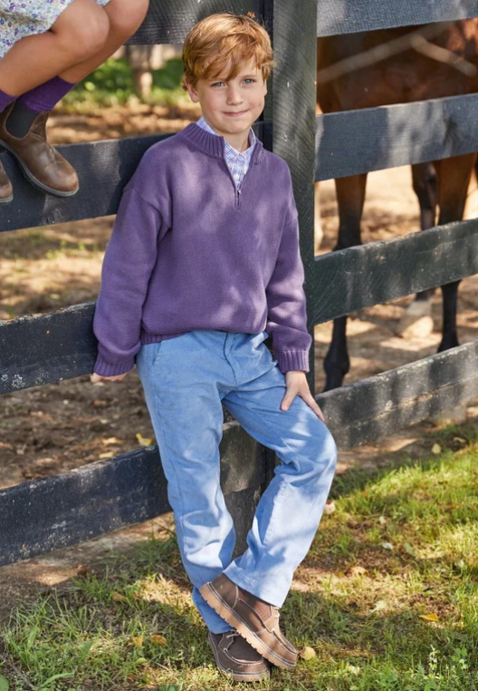 Boy's Classic Pants, Stormy Blue Corduroy