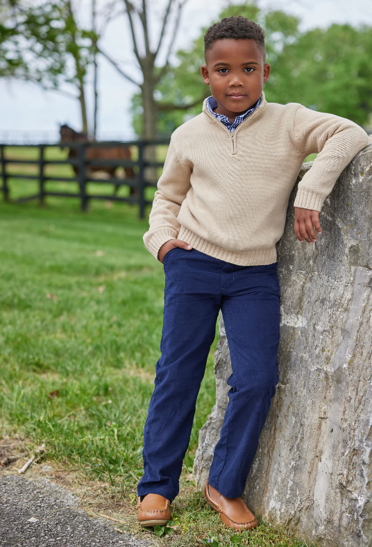 Boy's Classic Pants, Navy Corduroy