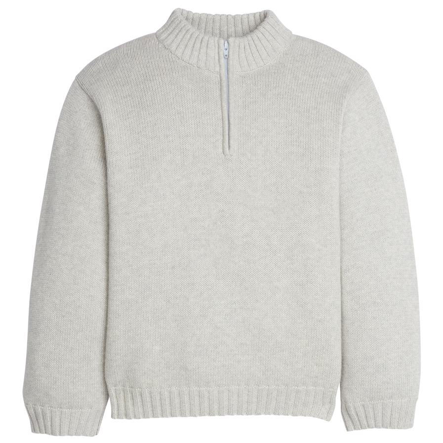 Quarter Zip Sweater, Gray