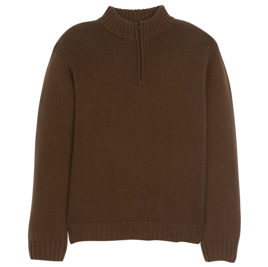 Quarter Zip Sweater, Brown