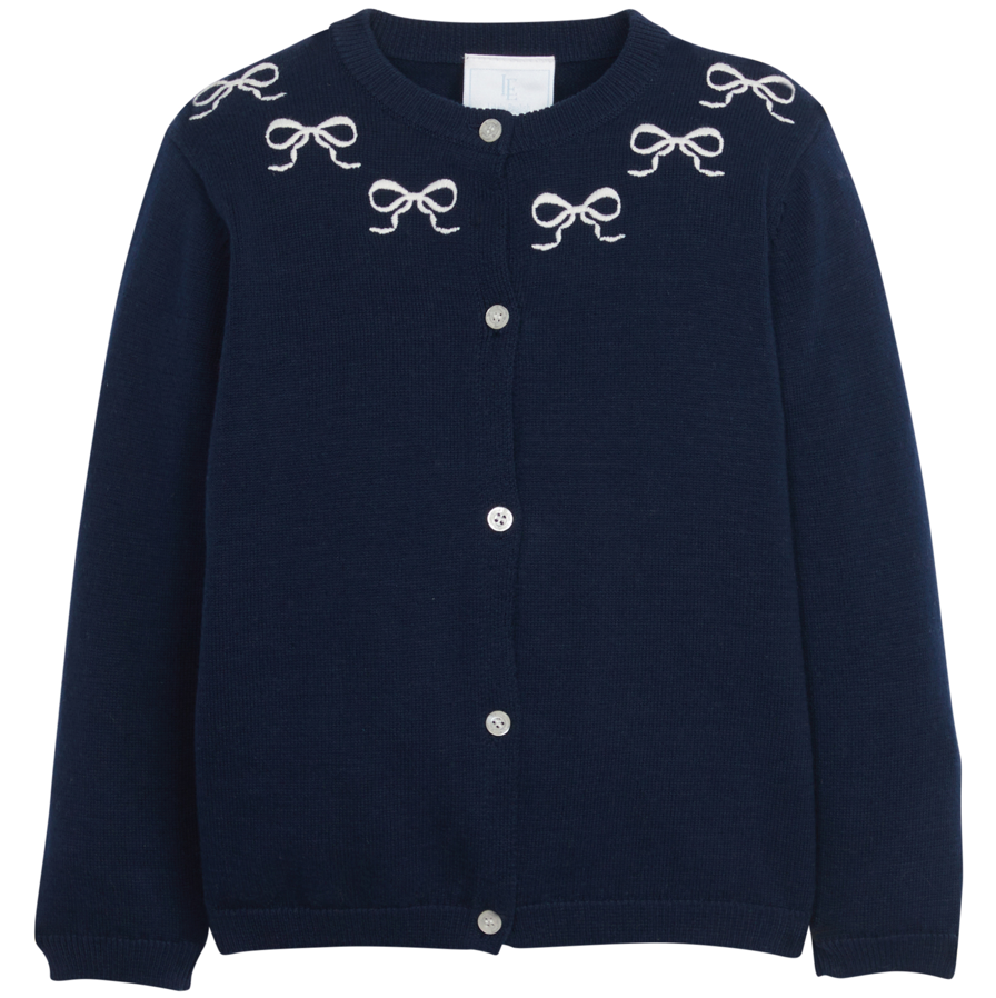 Essential Cardigan, Navy Bows