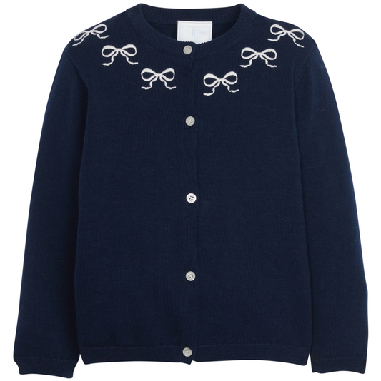 Essential Cardigan, Navy Bows