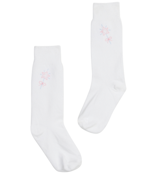 Magic Wand Knee High White Socks