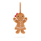 Festive Folly Gingerbread Ruby Ornament