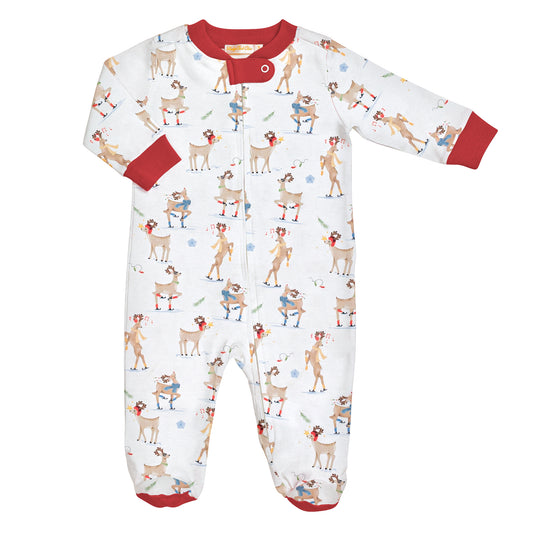 Printed Zipped Footie, Santa's Friends