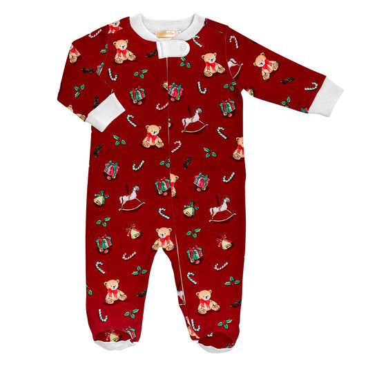 Printed Zipped Footie, Joyful Christmas