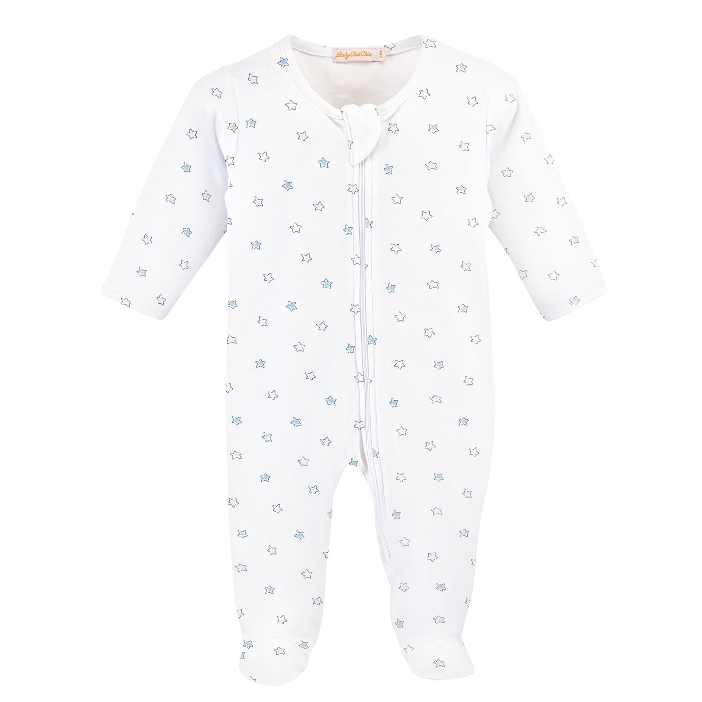 Blue Little Stars Zipped Footie