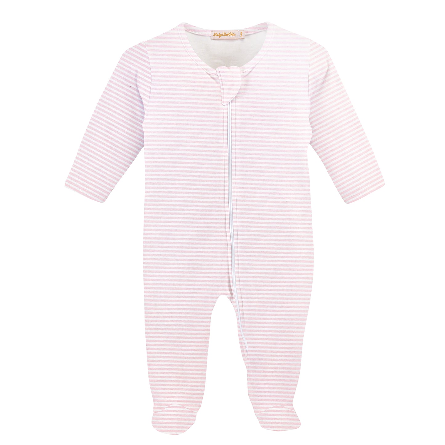 Stripes Printed Zipped Footie