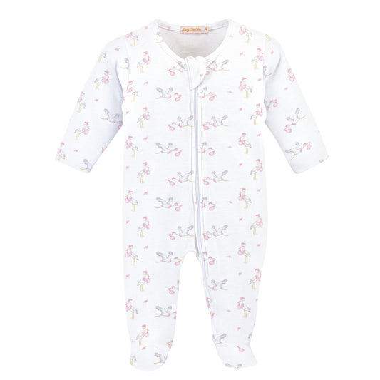 Printed Zipped Footie, Tiny Storks