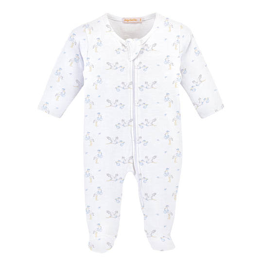 Printed Zipped Footie, Tiny Storks