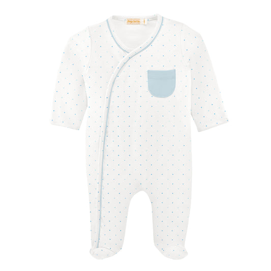 Printed Crossed Pocket Footie, Dots