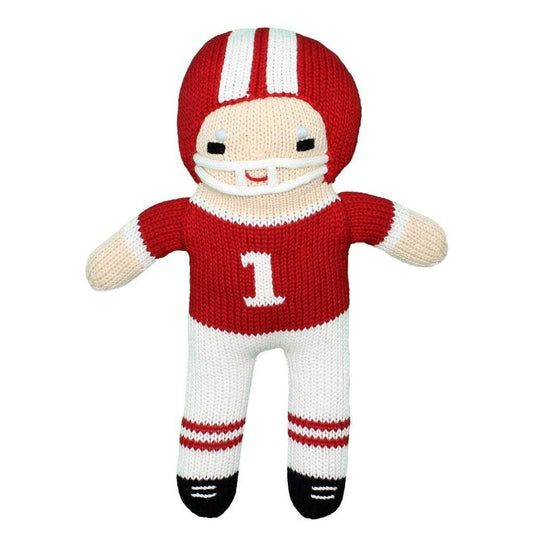 Knit Rattle, Red Football Player