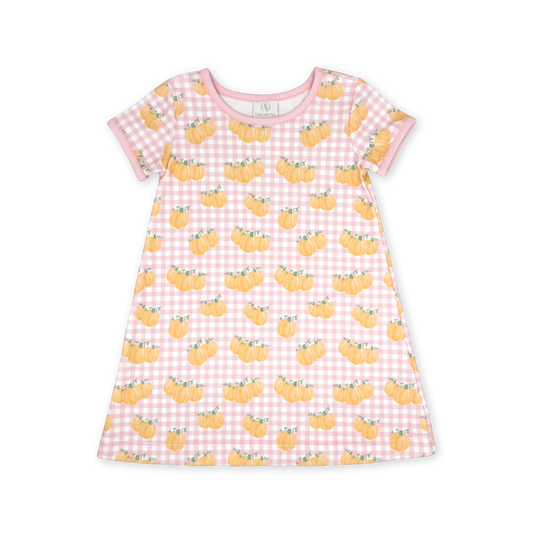 Faith Short Sleeve Dress, Little Pumpkin