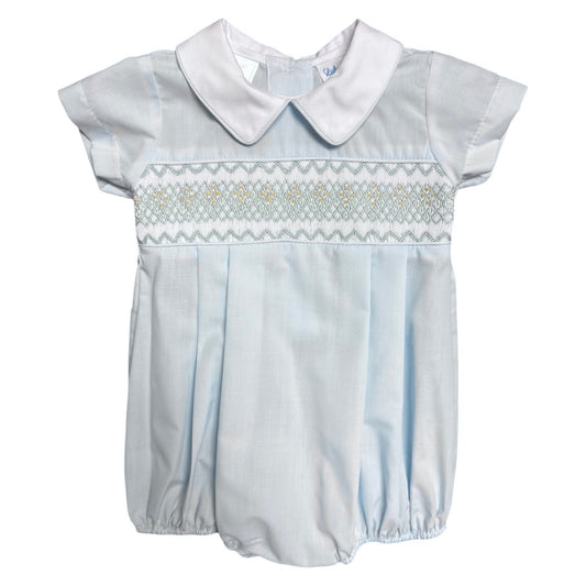 Blake Bubble, Pale Blue & Yellow Smocking