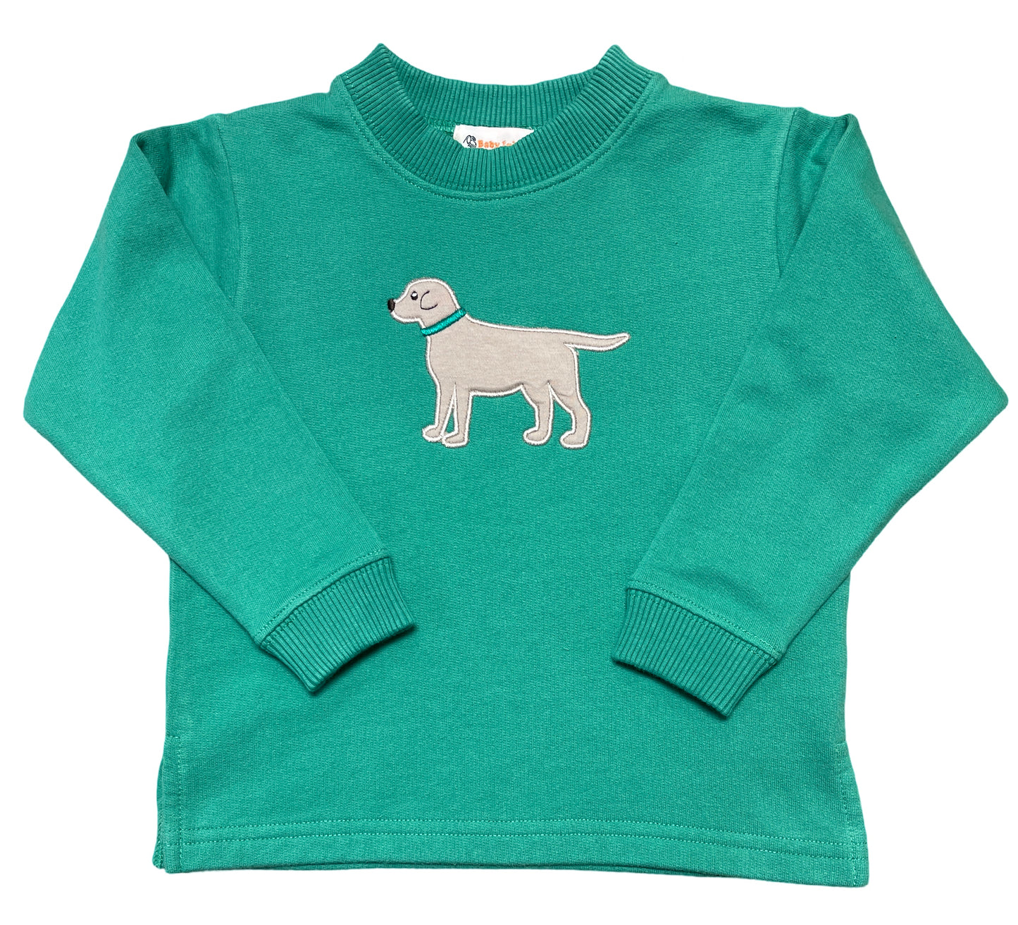 Mint Green Sweatshirt with Standing Lab Boy Dog