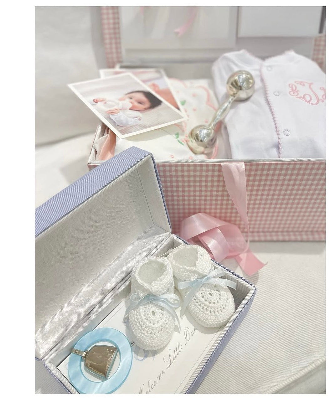 Blue Microstripe Small Keepsake Box