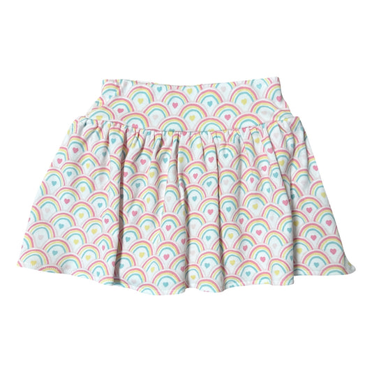 Girl's Rainbow Print Skort