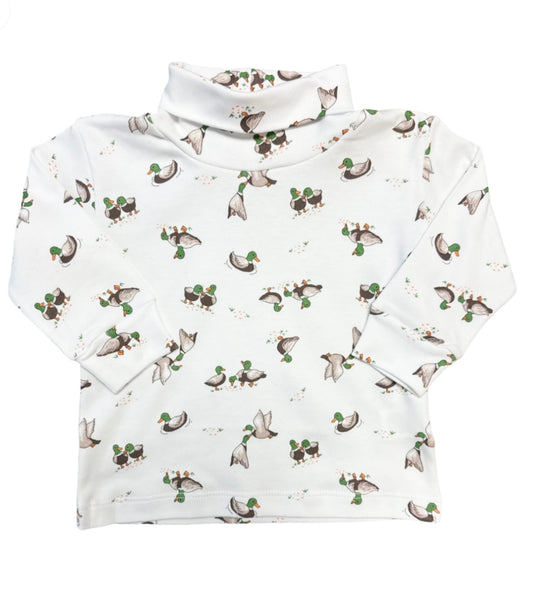 Boy's Mallard Print Turtleneck