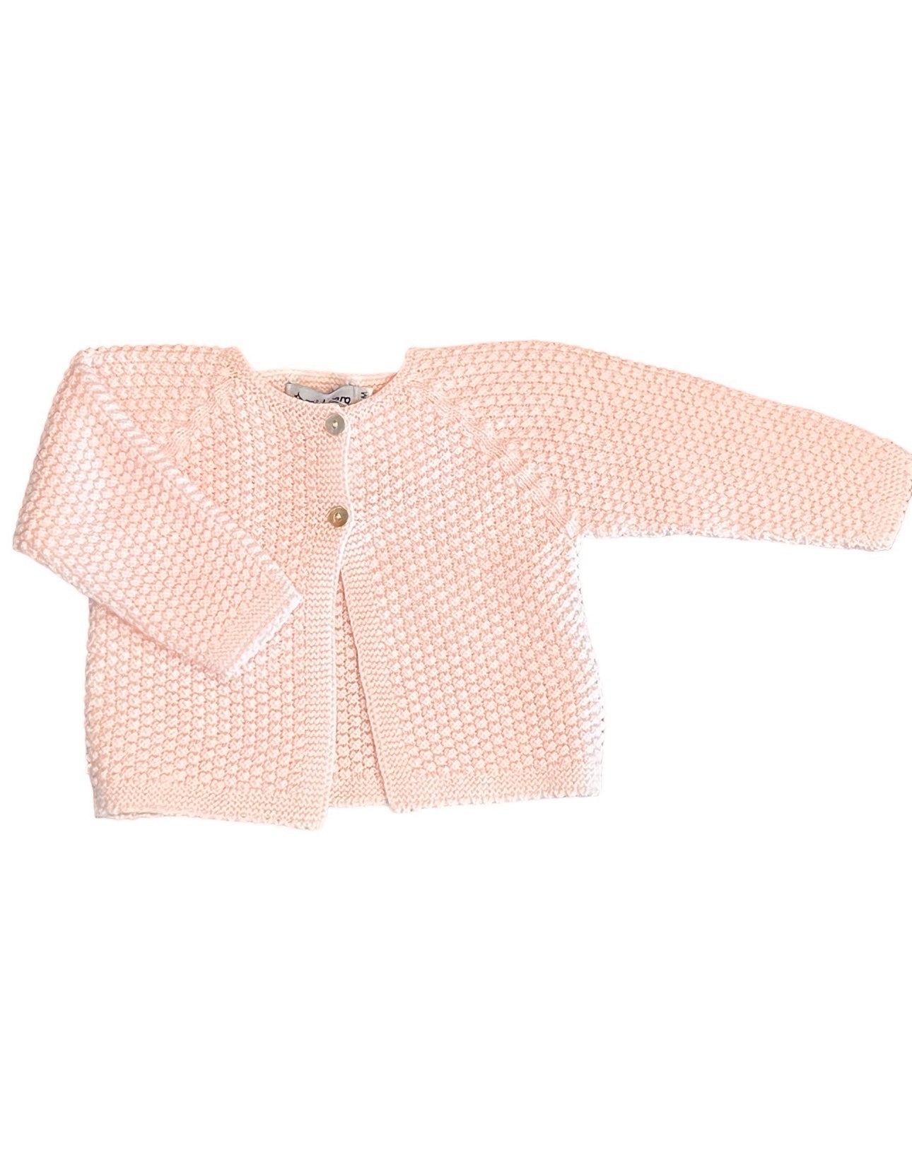 Pink Rice Stitch 2 Button Cardigan