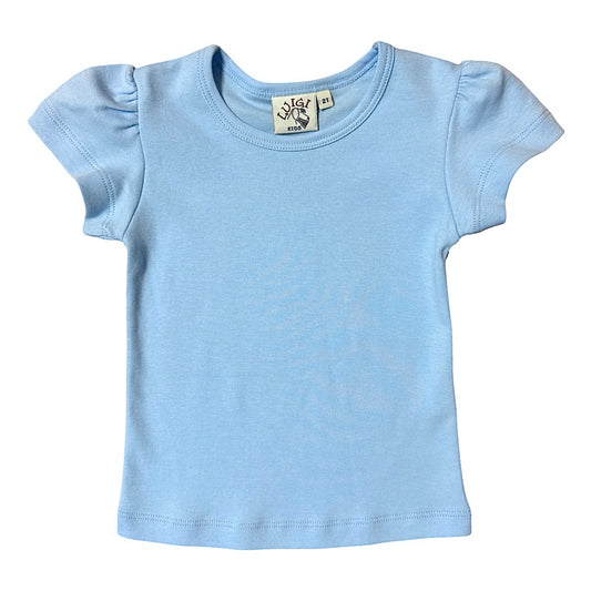 Girl Short Cap Sleeve T-Shirt, Light Blue