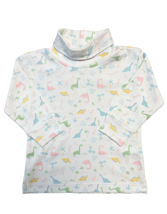 Girl's Dino Print Turtleneck