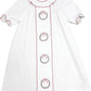 White Christmas Wreath Embroidered Baby Day Gown