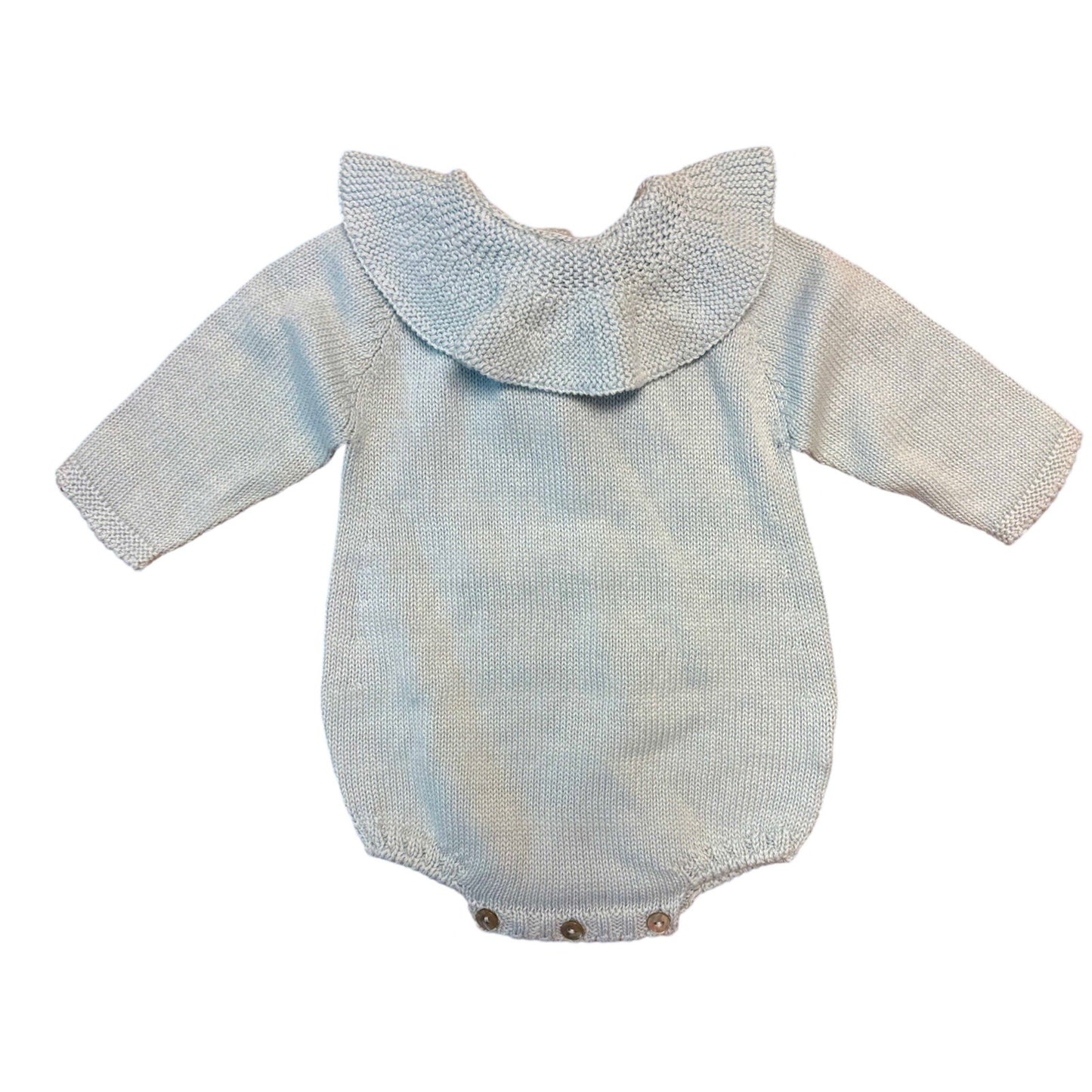 Girl's Long Sleeve Lt. Blue Ruffle Collar Bubble