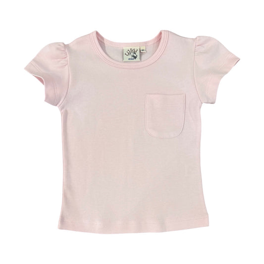 Girl Short Cap Sleeve Pink with Pocket