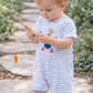 Striped Applique Romper, Off to the Pond