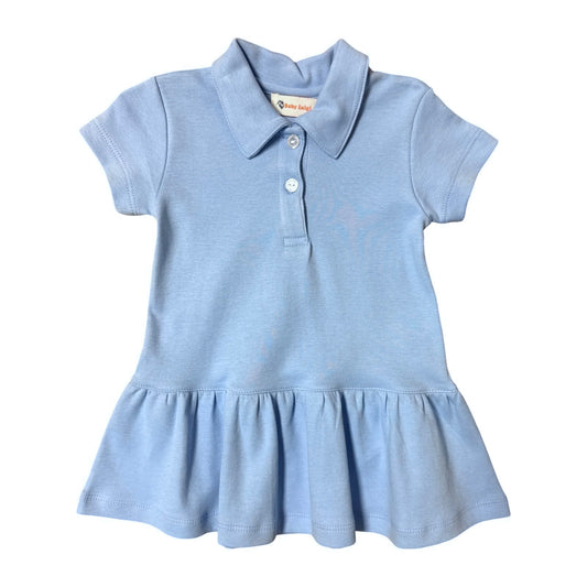 Short Sleeve Sky Blue Polo Dress