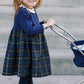 Ruffle Collar Plaid Dress