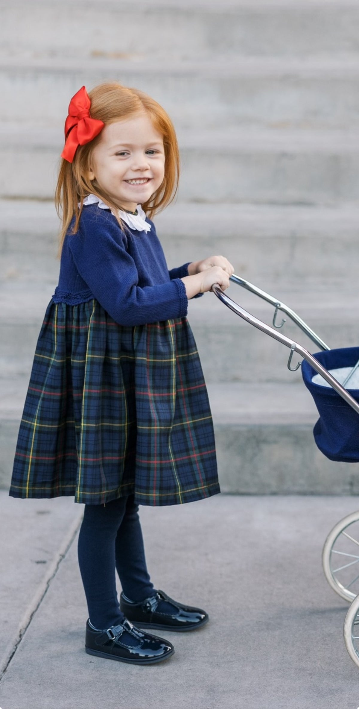 Ruffle Collar Plaid Dress