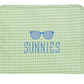 Large Roadie Zip Pouch, Gingham Leaf Green