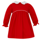 Girl's Scallop Collar Red Knit Dress