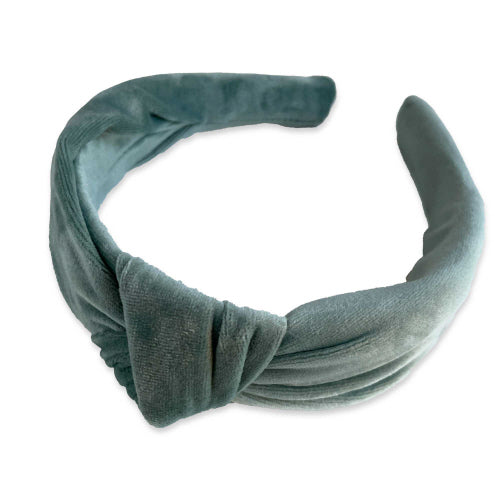 Velvet Knotted Headband, Child Aquamarine