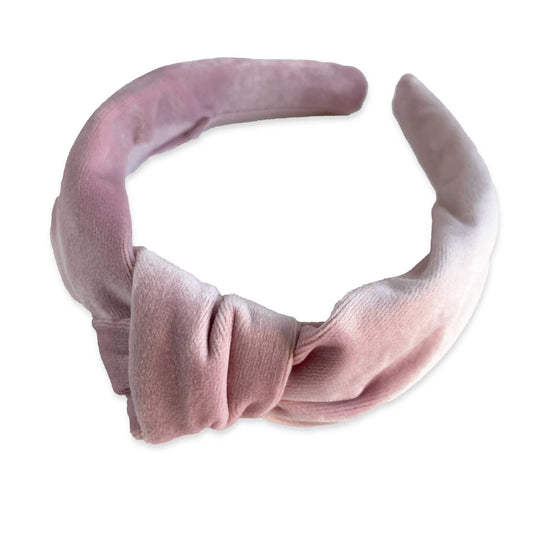Velvet Knotted Headband, Child Pink