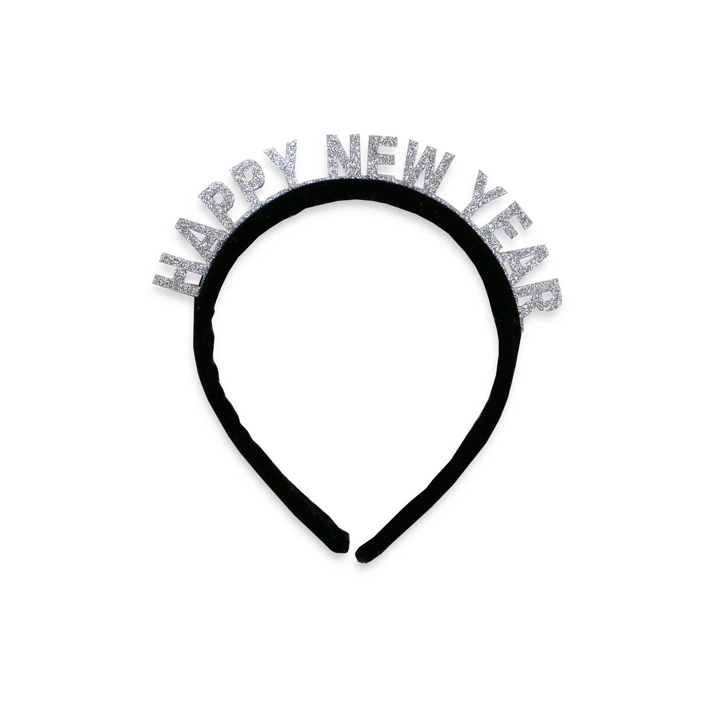 Happy New Year Headband, Velvet Black