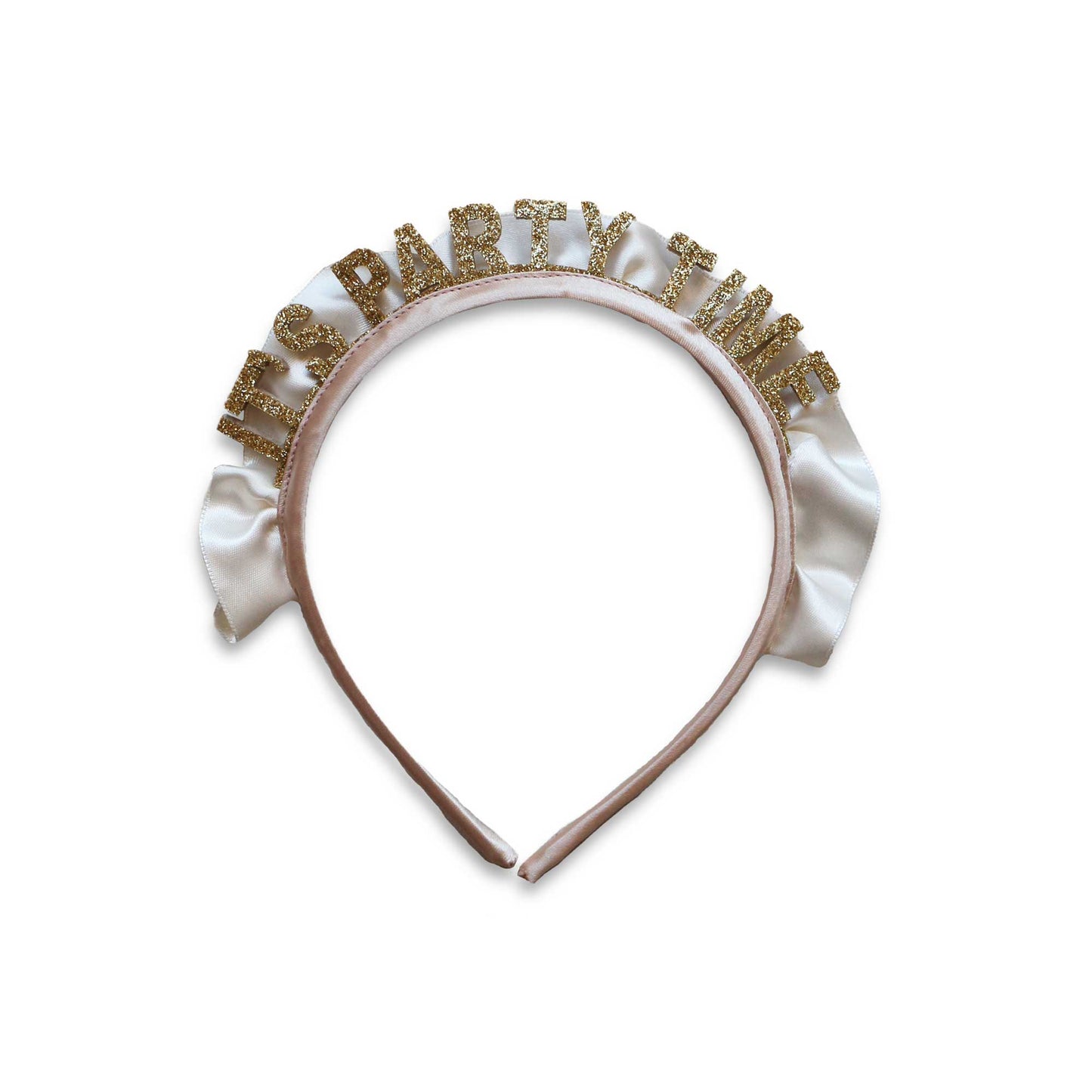 Party Time Crown Headband, Gold Glitter and Satin Ballet