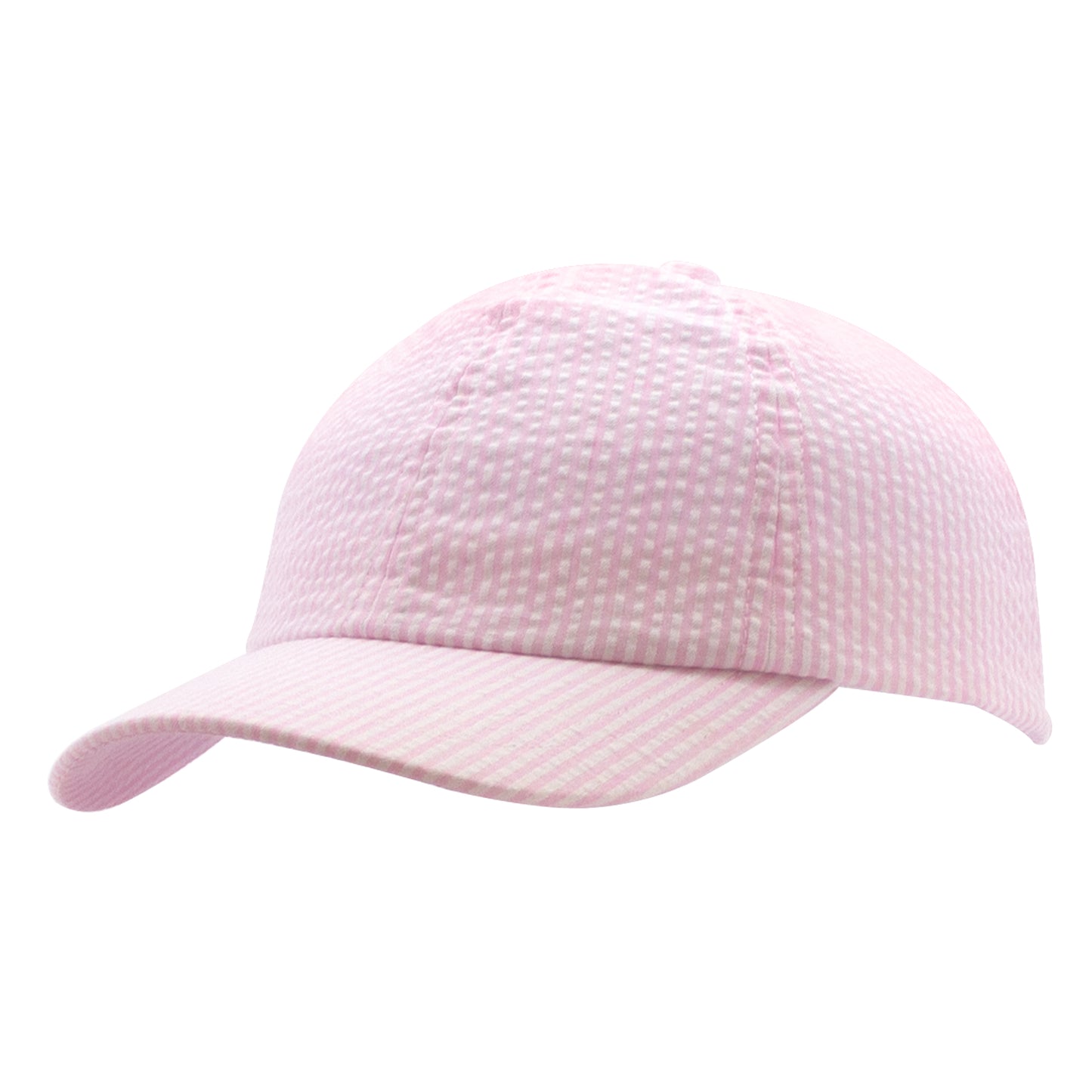 Pink Seersucker Baseball Cap