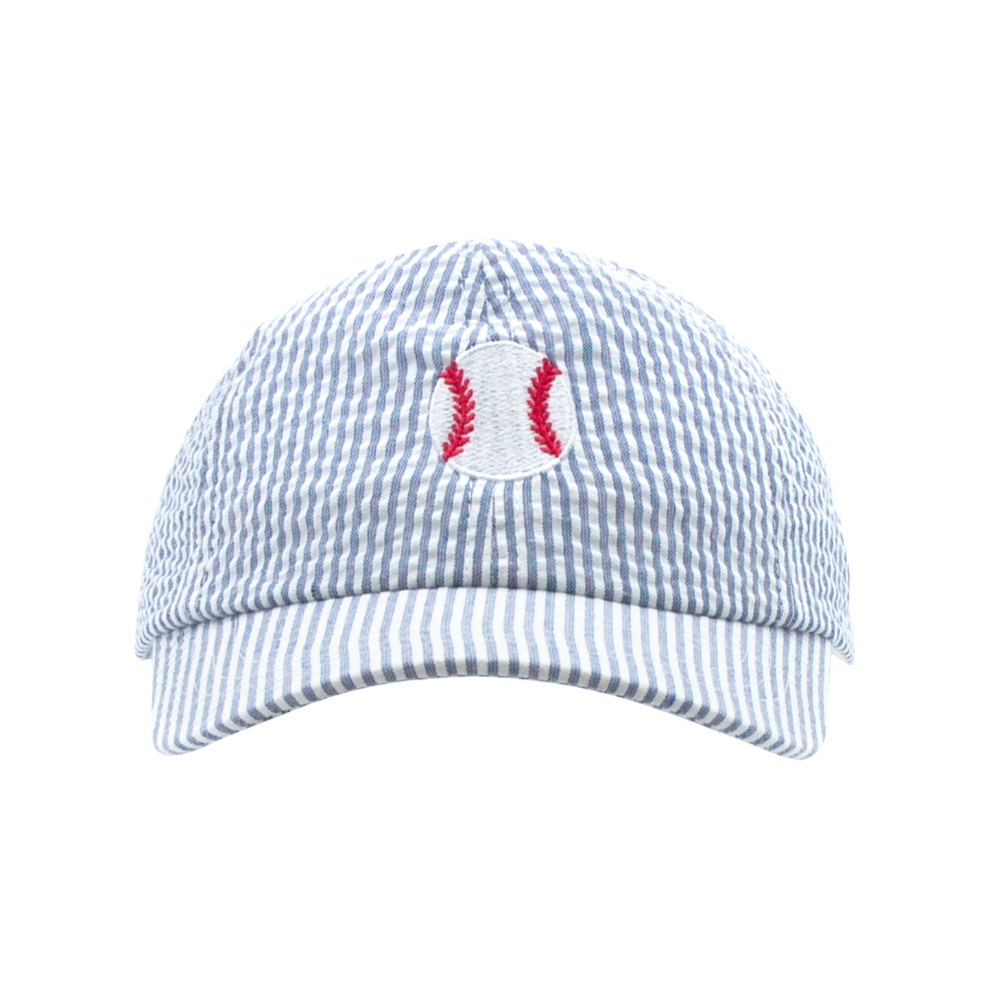 Denim Blue Baseball Embroidered Seersucker Baseball Cap