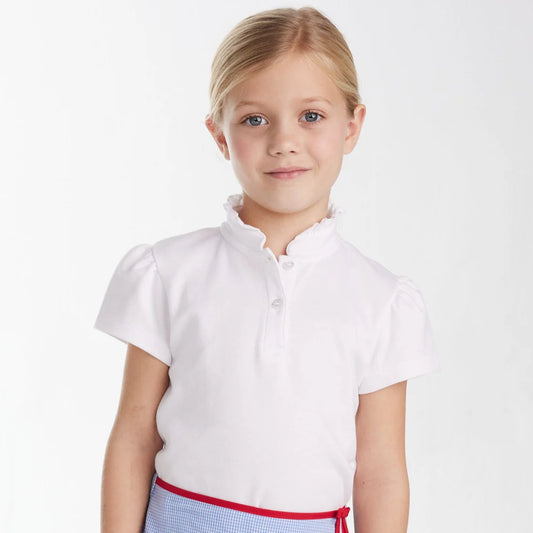 Girl's Short Sleeve Hastings Polo, White