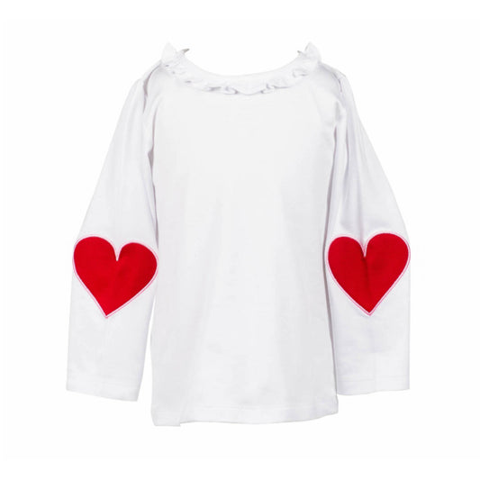 Heart Applique Red Hearts Shirt