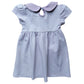 Short Cap Sleeve Collared Dress, Lavender Mini Stripe