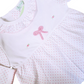 Girl Crochet Bow Pink Dot Gown