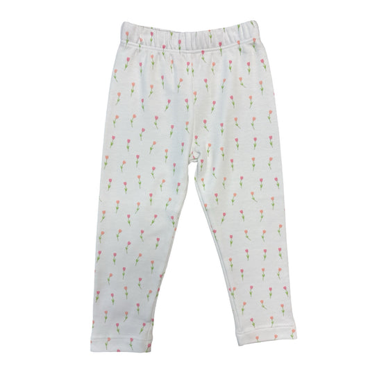 Leggings, Interlock Cotton Pink Tulip Print